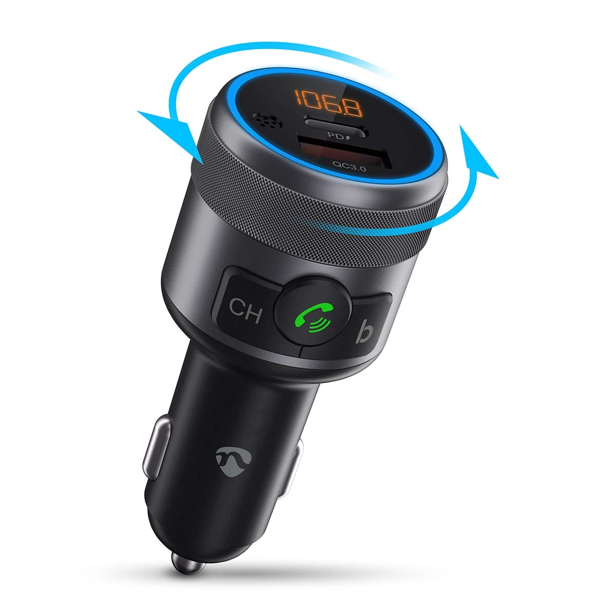 Nedis FM-transmitter | Bluetooth | carkit | USB-A QC en USB-C PD laden - Afbeelding 4