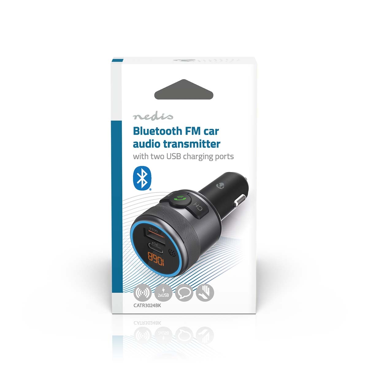 Nedis FM-transmitter | Bluetooth | carkit | USB-A QC en USB-C PD laden - Afbeelding 6
