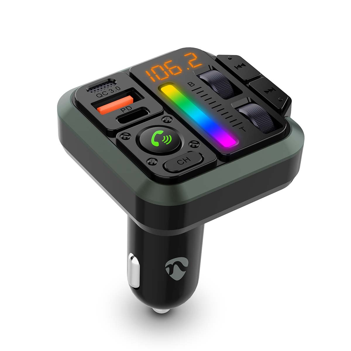 Nedis FM-transmitter | Bluetooth | carkit | USB-A QC en USB-C PD laden - Afbeelding 2