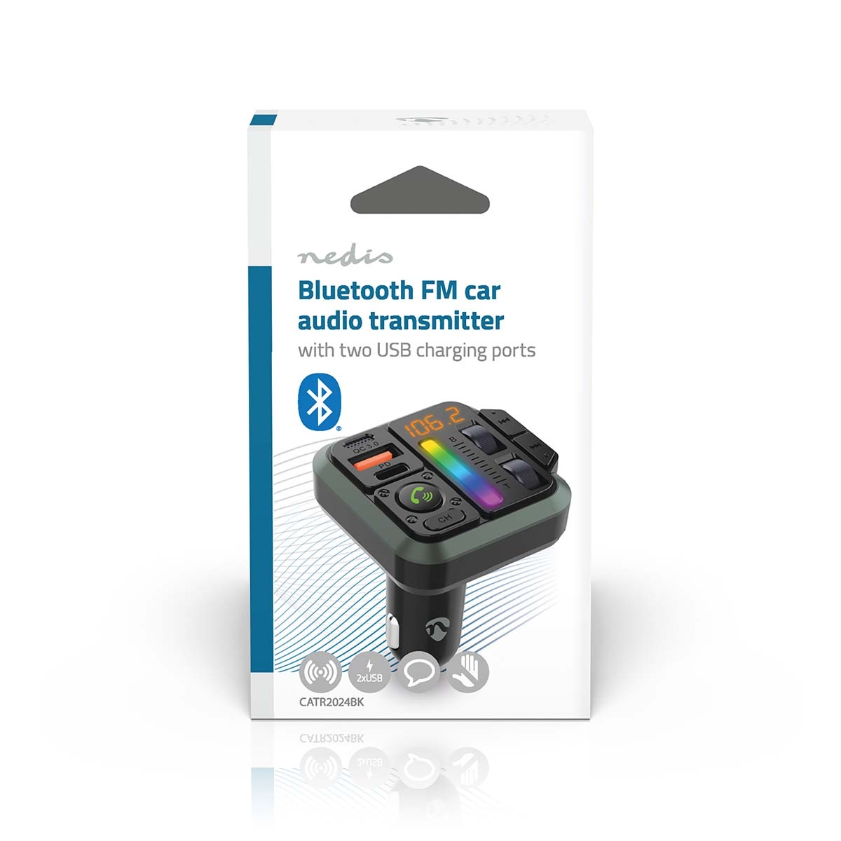 Nedis FM-transmitter | Bluetooth | carkit | USB-A QC en USB-C PD laden - Afbeelding 5
