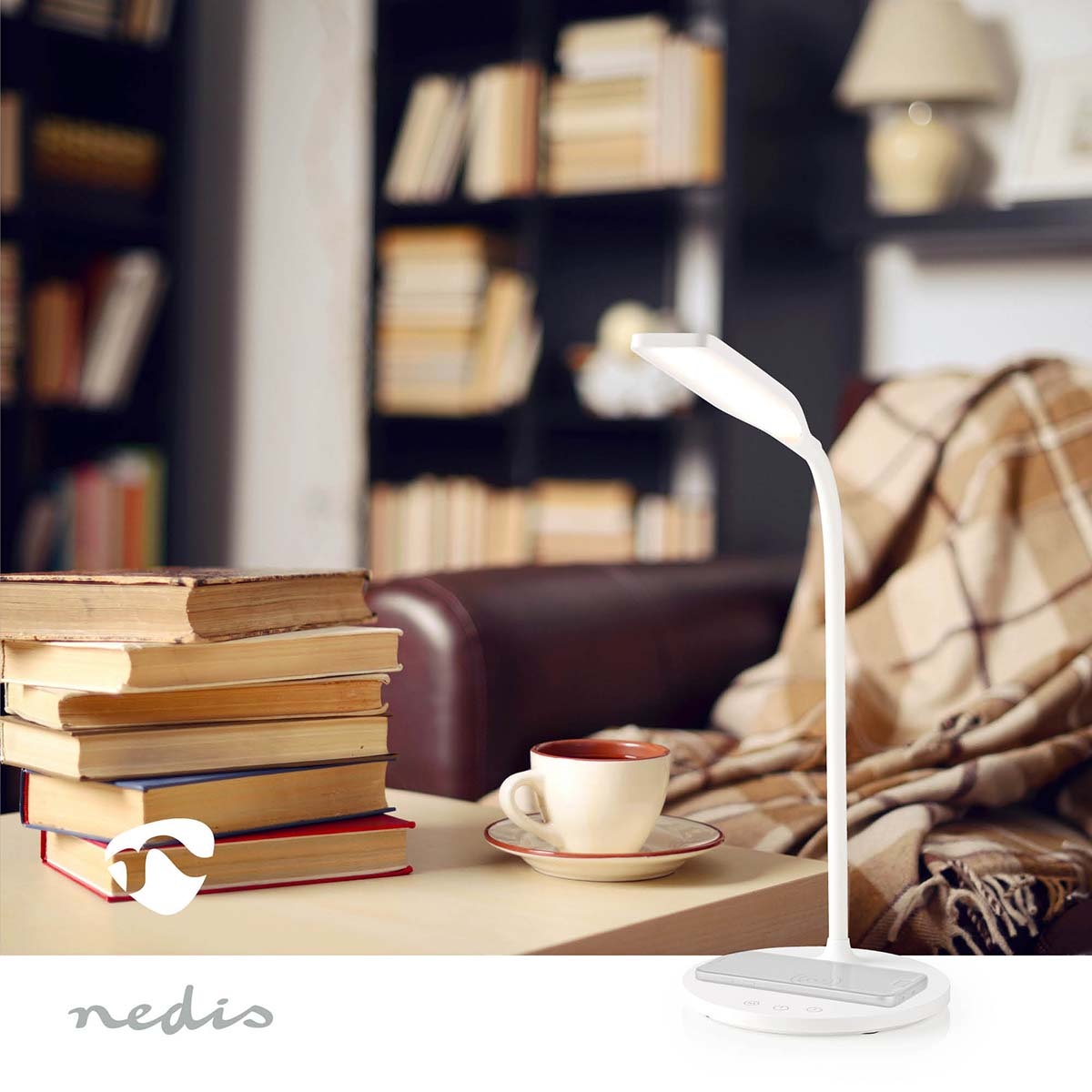 Nedis bureaulamp met draadloze Qi lader | 15W | wit - Afbeelding 10
