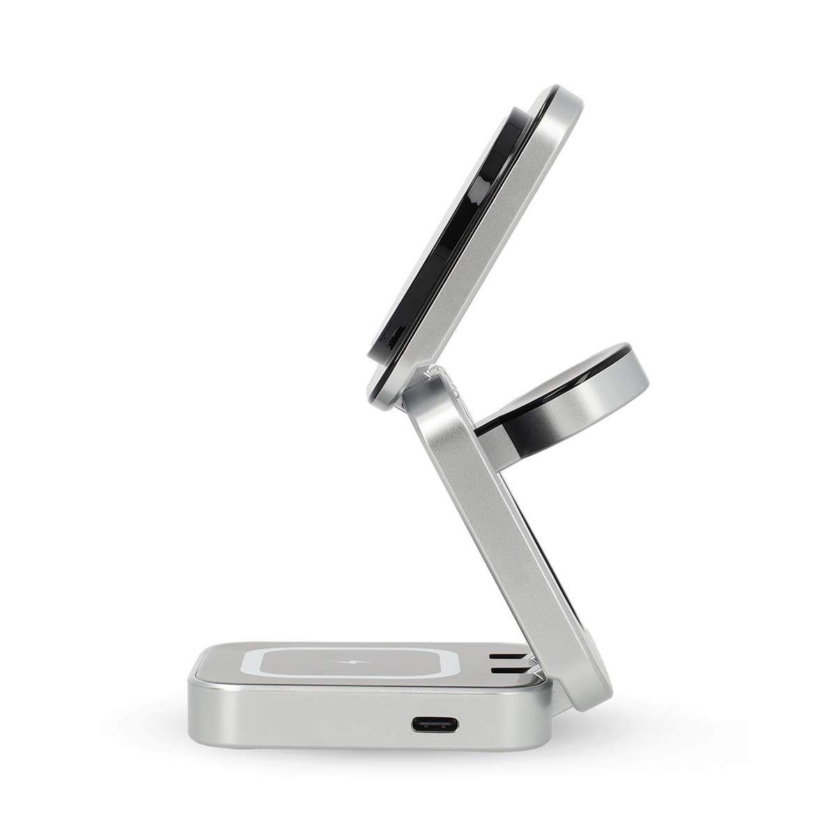 Nedis 3-in-1 draadloze Qi lader | 15W | zwart/zilver - Afbeelding 4