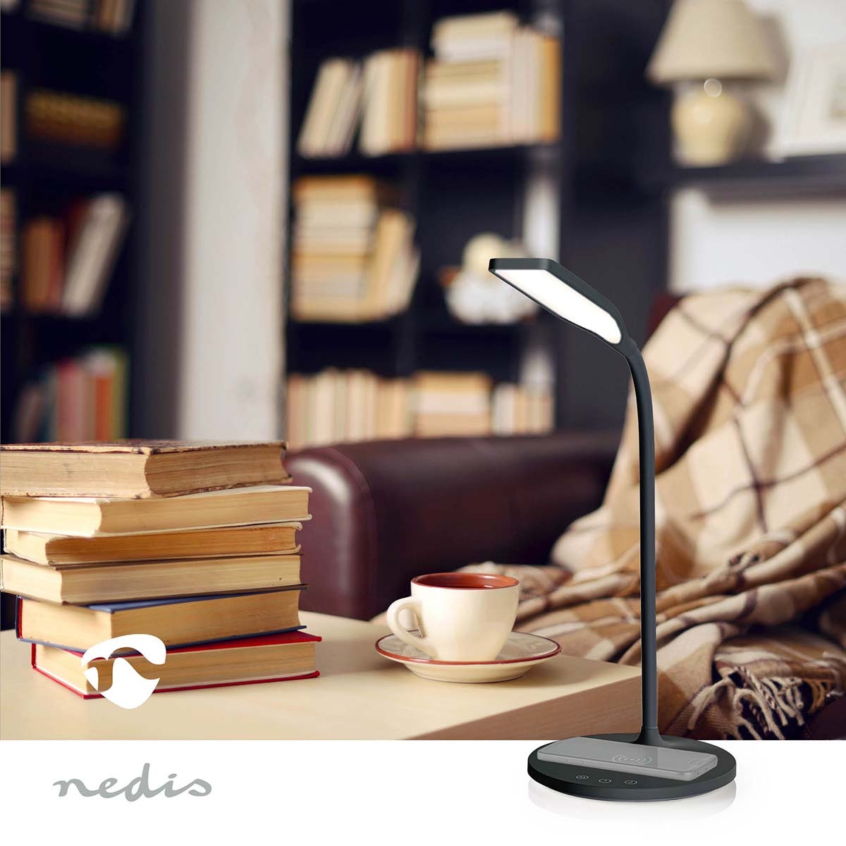 Nedis bureaulamp met draadloze Qi lader | 15W | zwart - Afbeelding 10