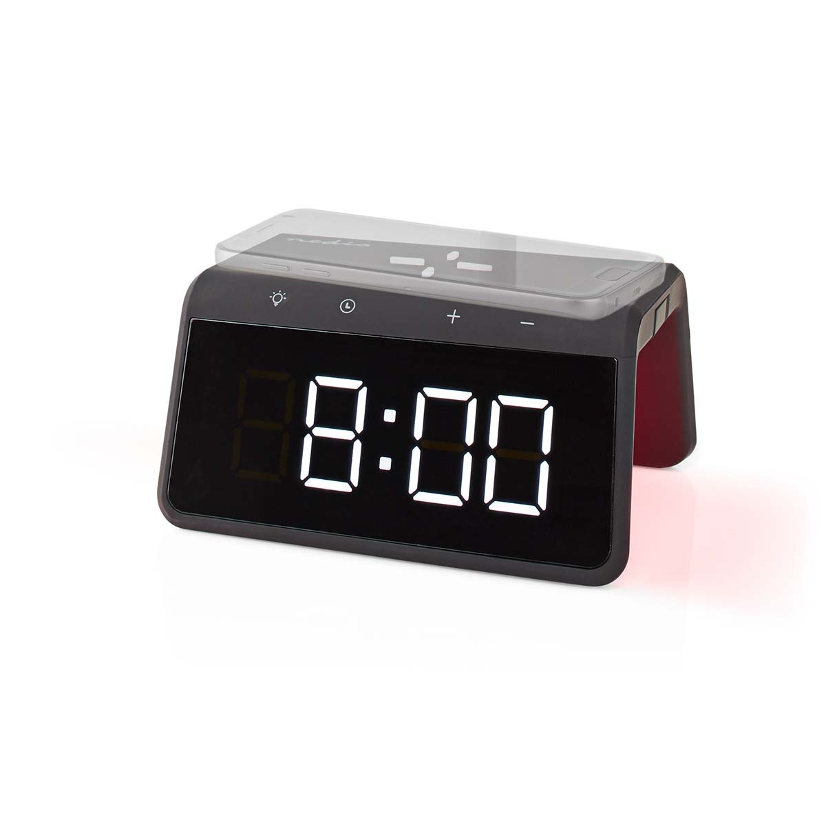 Nedis wekker met nachtlamp en draadloze Qi lader | 15W | zwart - Afbeelding 2