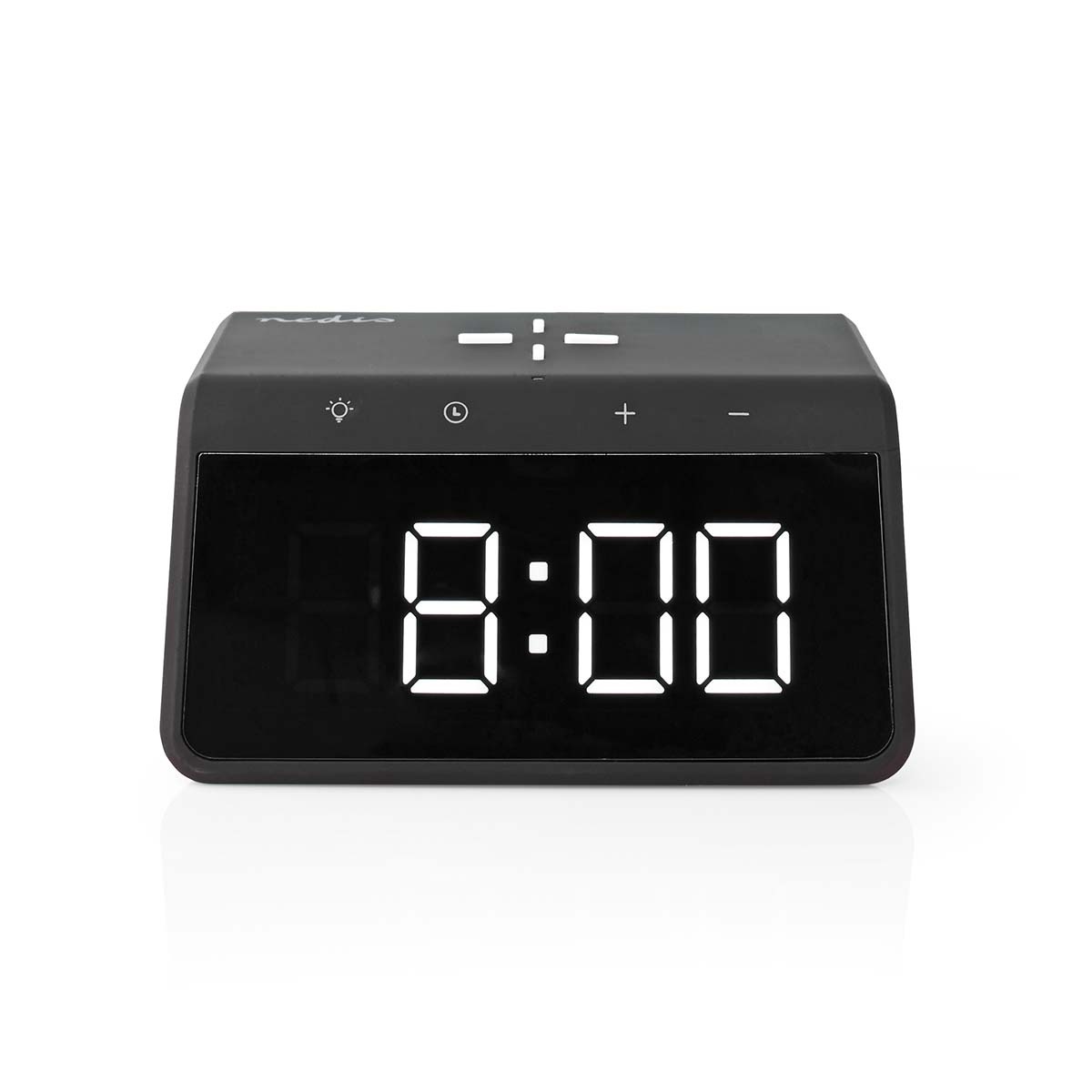 Nedis wekker met nachtlamp en draadloze Qi lader | 15W | zwart - Afbeelding 3