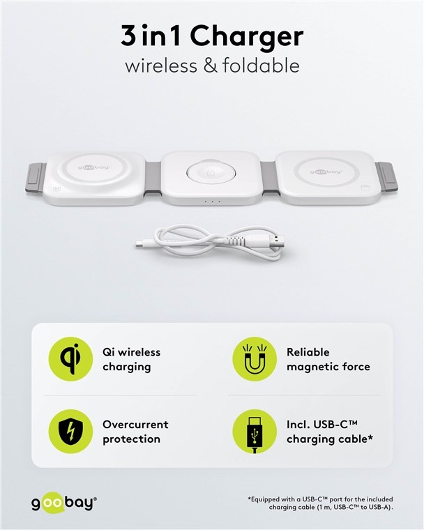 Goobay 3-in-1 draadloze Qi lader | 15W + 5W + 2,5W - Afbeelding 6