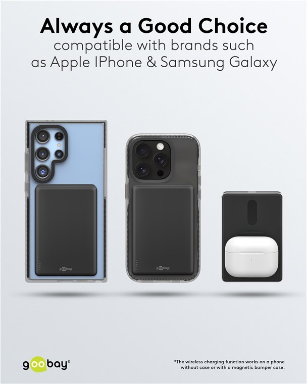 Goobay powerbank | draadloos laden + USB-C PD 20W | Qi + MagSafe | 10.000 mAh - Afbeelding 7