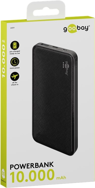 Goobay slimline powerbank | USB-A/USB-C | 10.000 mAh | zwart - Afbeelding 9