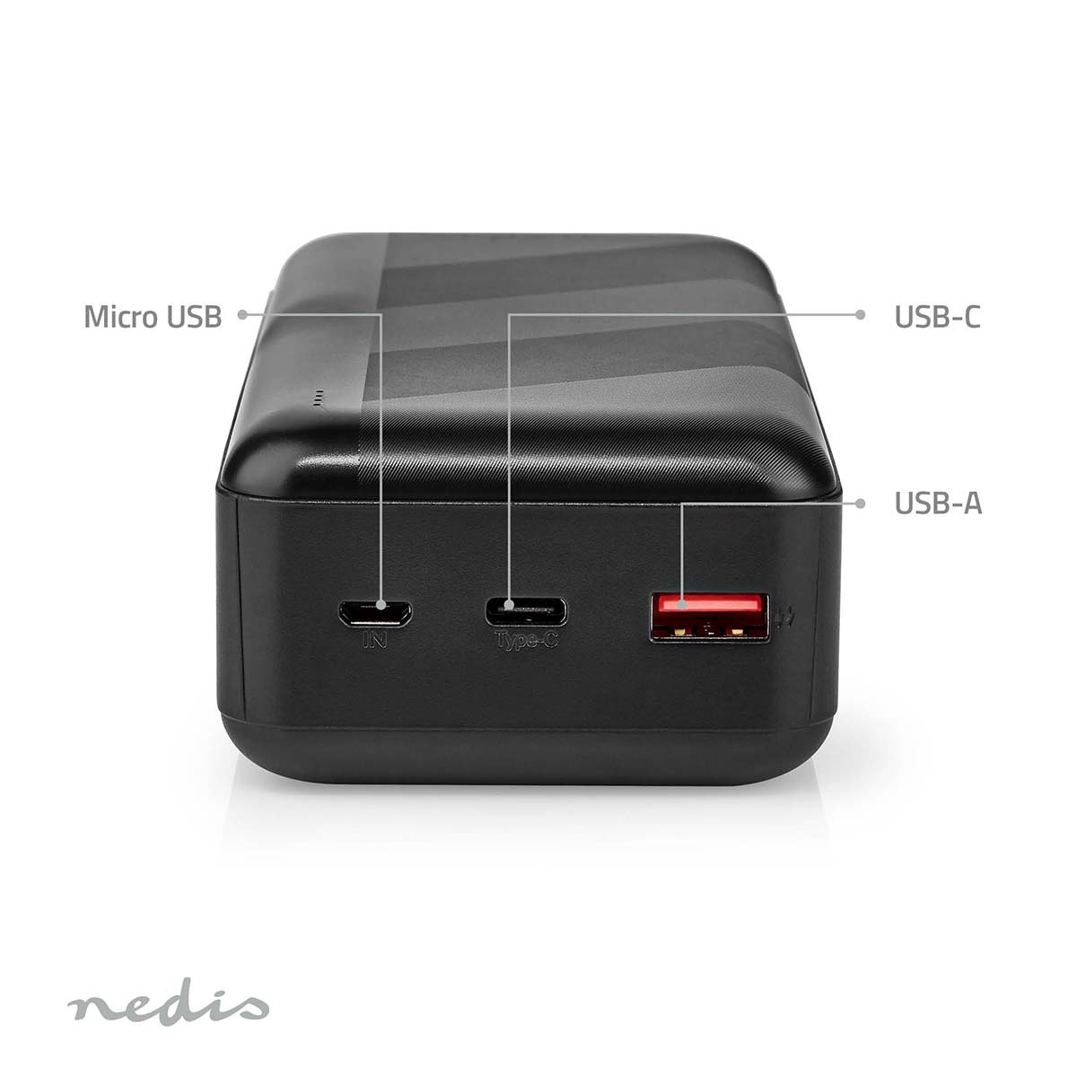 Nedis powerbank | USB-C PD 65W + USB-A QC 18W | 32.000 mAh - Afbeelding 4