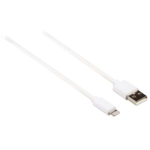 Lightning Kabel | USB 2.0 | Apple Lightning 8-Pins | USB-A Male | 480 Mbps | Vernikkeld | 1.00 m | Rond | PVC | Wit | Label