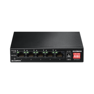 Lange afstand 5-poorts Fast Ethernet-switch met 4 PoE+-poorten en DIP-switch