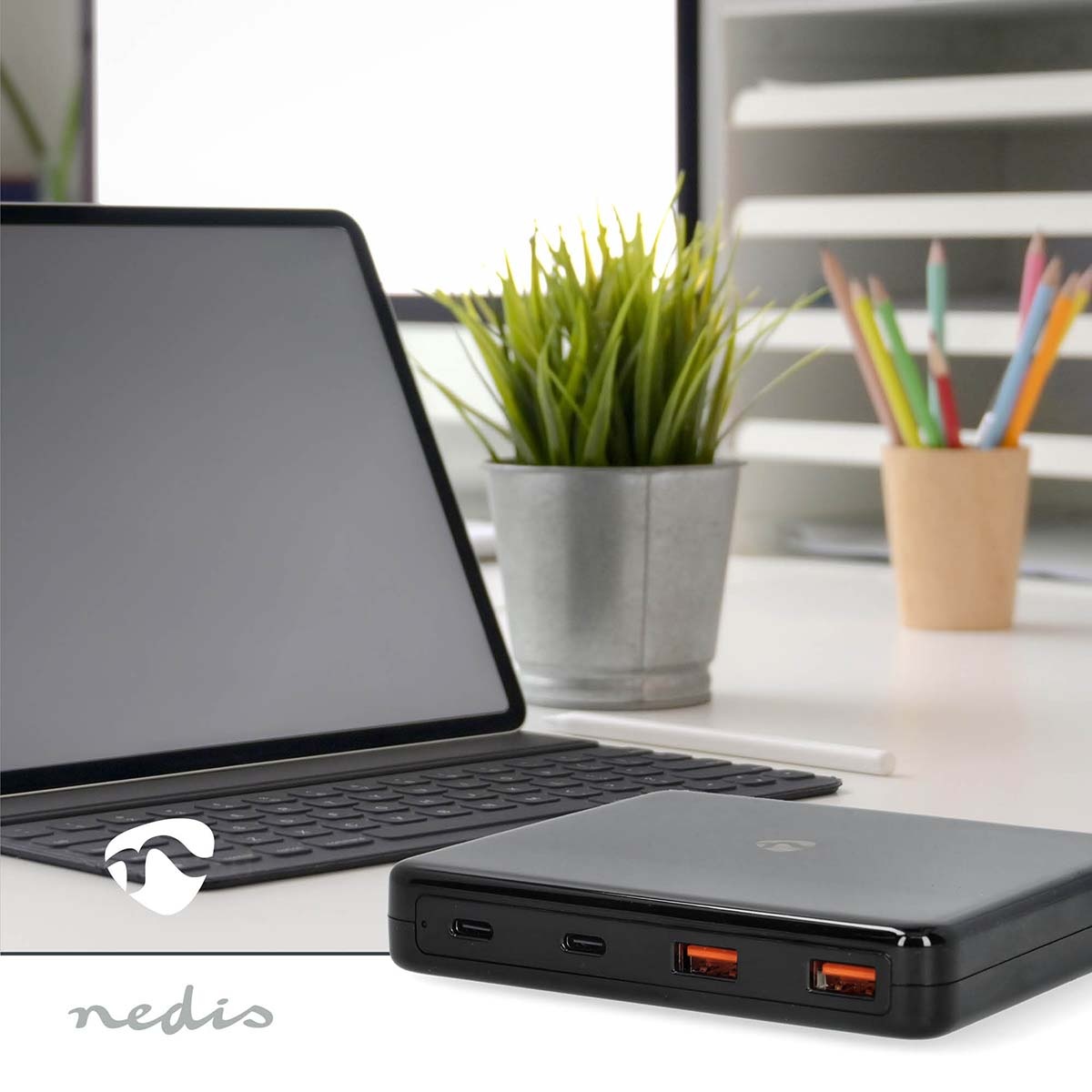 Nedis USB thuislader | 2x USB-C PD + 2x USB-A QC | Smart IC | GaN | 65W | zwart - Afbeelding 6