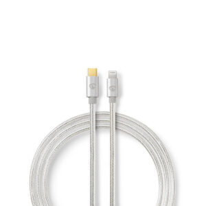 Lightning Kabel | USB 2.0 | USB-C™ Male | Apple Lightning 8-Pins | 480 Mbps | Verguld | 2.00 m | Rond | Gevlochten / Nylon | Aluminium | Cover Window Box