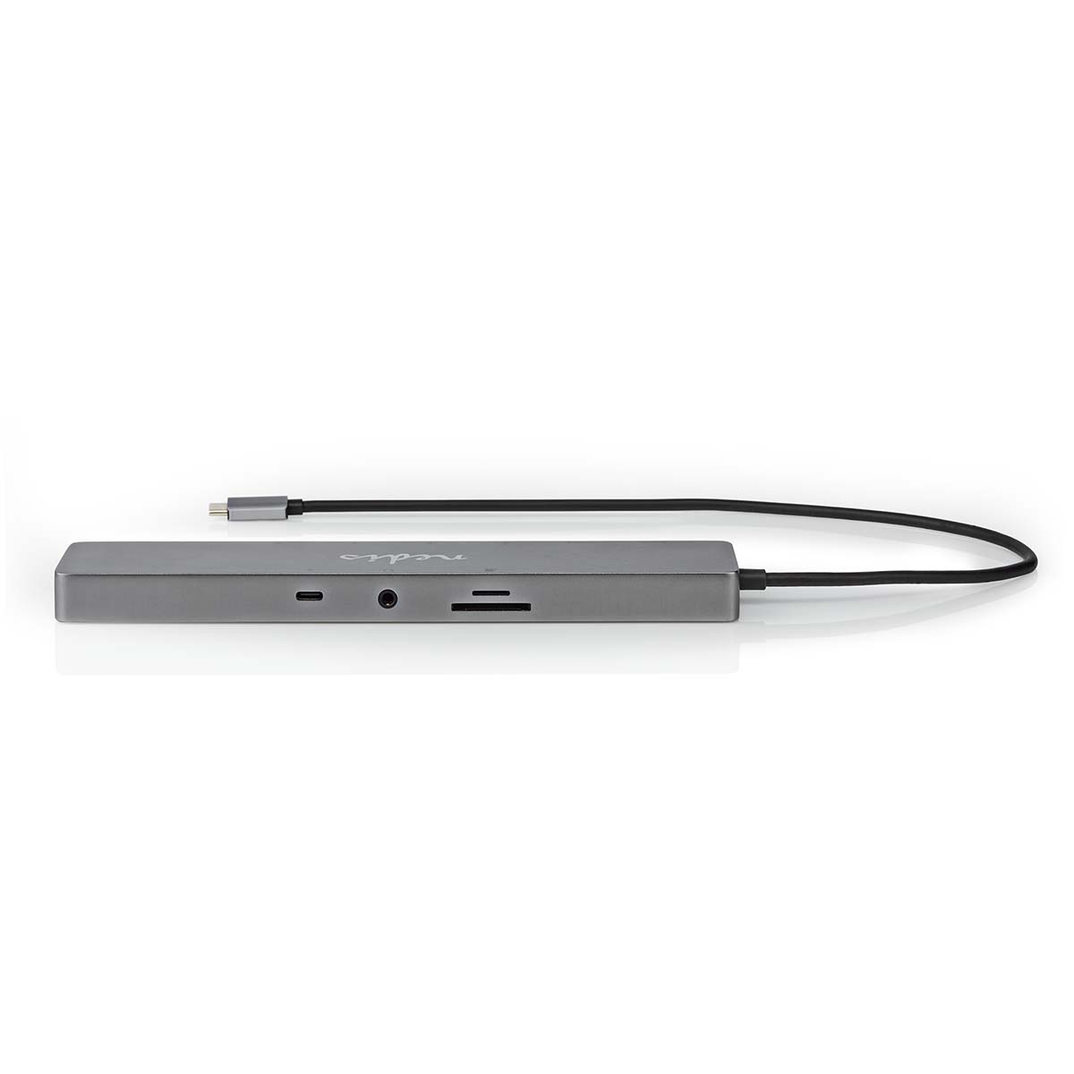 Nedis USB-C - 2x HDMI 4K 60Hz, USB-A, USB-C PD 100W, RJ45, 3,5mm en (Micro) SD adapter | grijs | 0,40 meter - Afbeelding 3
