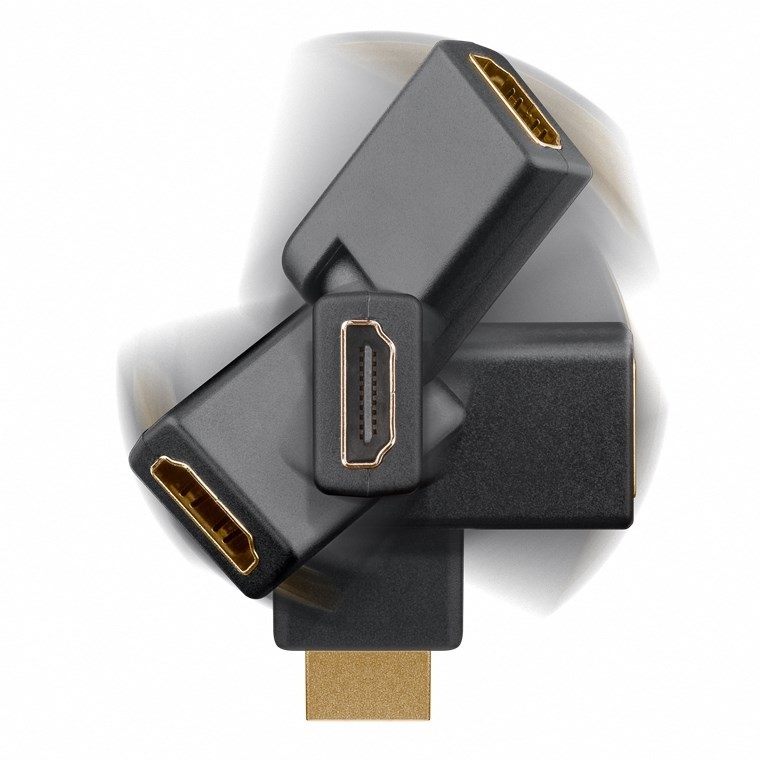 HDMI adapter | 360° roteerbaar | HDMI2.0 (4K 60Hz + HDR) | zwart - Afbeelding 2