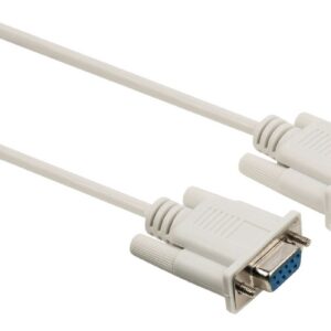 Nullmodemkabel | D-SUB 9-Pins Female | D-SUB 9-Pins Female | Vernikkeld | 2.00 m | Rond | PVC | Ivoor | Label
