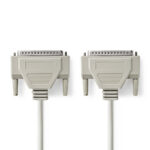 Seriële Kabel | D-SUB 37-Pins Male | D-SUB 37-Pins Male | Vernikkeld | 1.00 m | Rond | PVC | Ivoor | Polybag