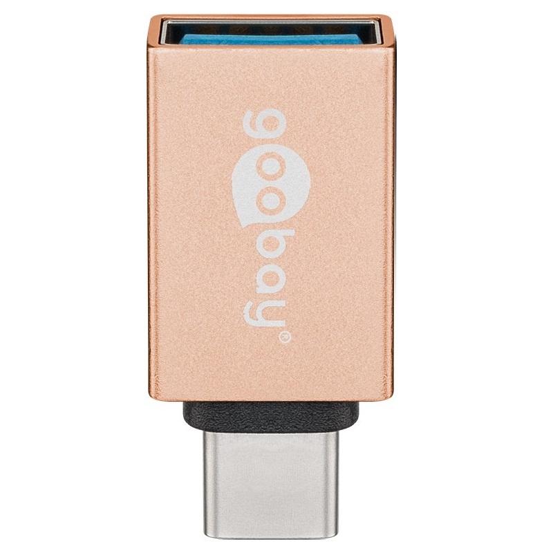 USB-C (m) - USB-A (v) adapter | compact | USB3.0 | OTG | goud - Afbeelding 2