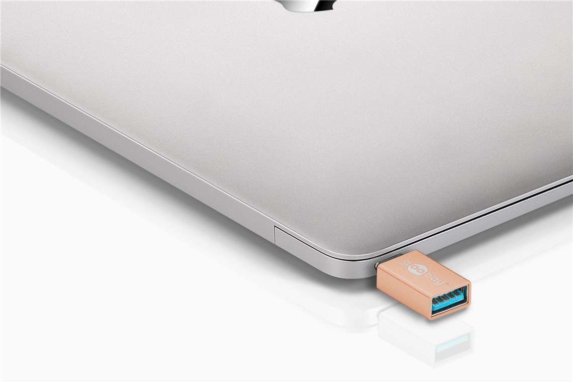 USB-C (m) - USB-A (v) adapter | compact | USB3.0 | OTG | goud - Afbeelding 3