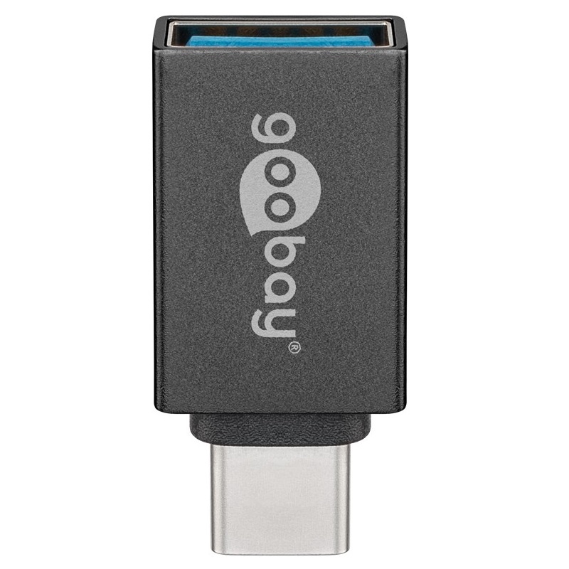 USB-C (m) - USB-A (v) adapter | compact | USB3.0 | OTG | grijs - Afbeelding 2