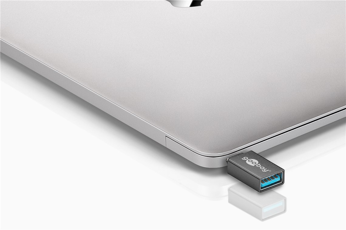 USB-C (m) - USB-A (v) adapter | compact | USB3.0 | OTG | grijs - Afbeelding 3
