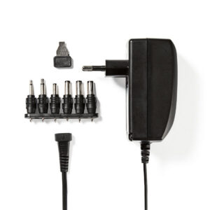 Universele AC-Stroomadapter | 27 W | 3 / 4.5 / 6 / 7.5 / 9 / 12 V DC | 1.80 m | 2.25 A | 6 plug(s) | Zwart