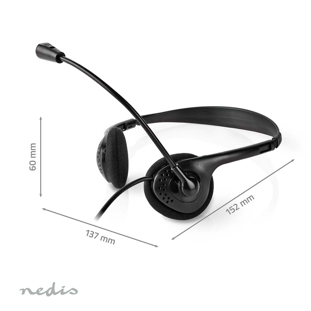 Nedis stereo on-ear PC-headset | USB-C/USB-A | 1,8 meter - Afbeelding 10