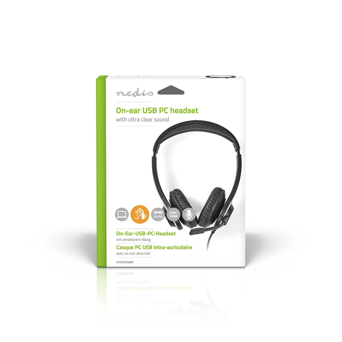 Nedis comfortabele stereo on-ear PC-headset | USB-C/USB-A | 1,8 meter - Afbeelding 10