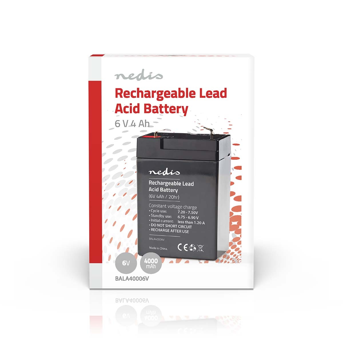 Nedis oplaadbare loodaccu | 6V | 4000 mAh - Afbeelding 5