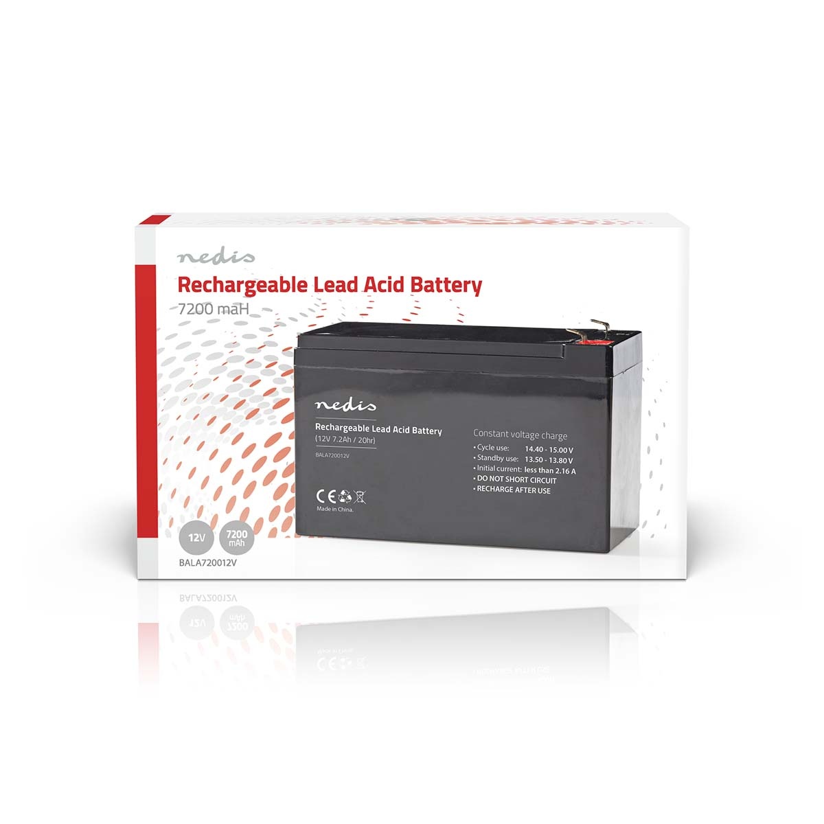 Nedis oplaadbare loodaccu | 12V | 7200 mAh - Afbeelding 5