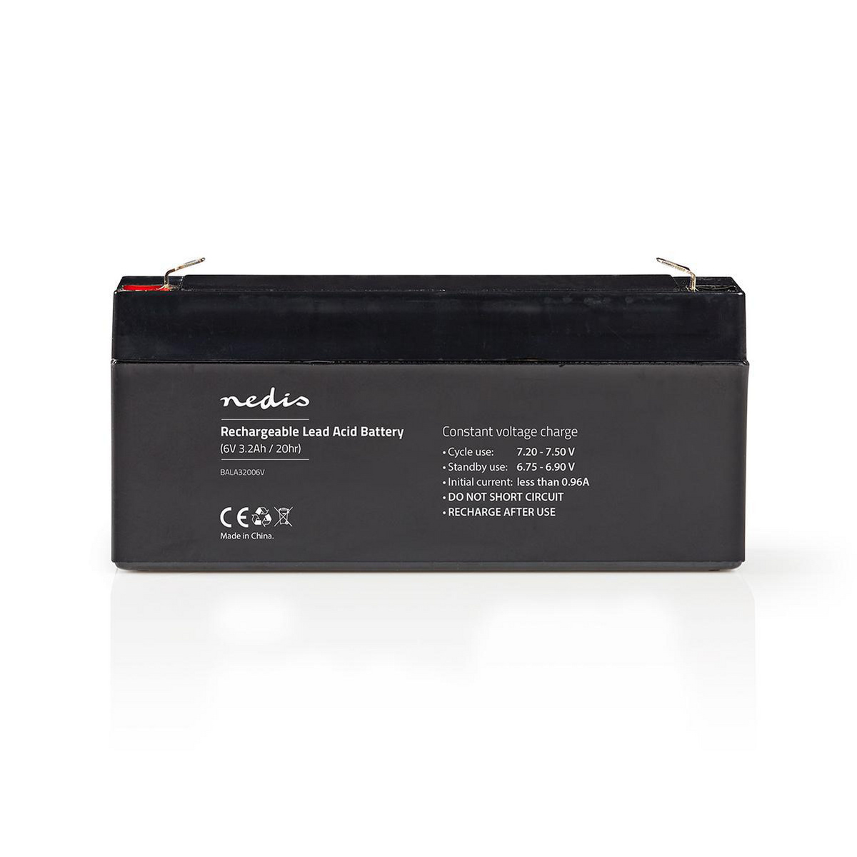 Nedis oplaadbare loodaccu | 6V | 3200 mAh - Afbeelding 2