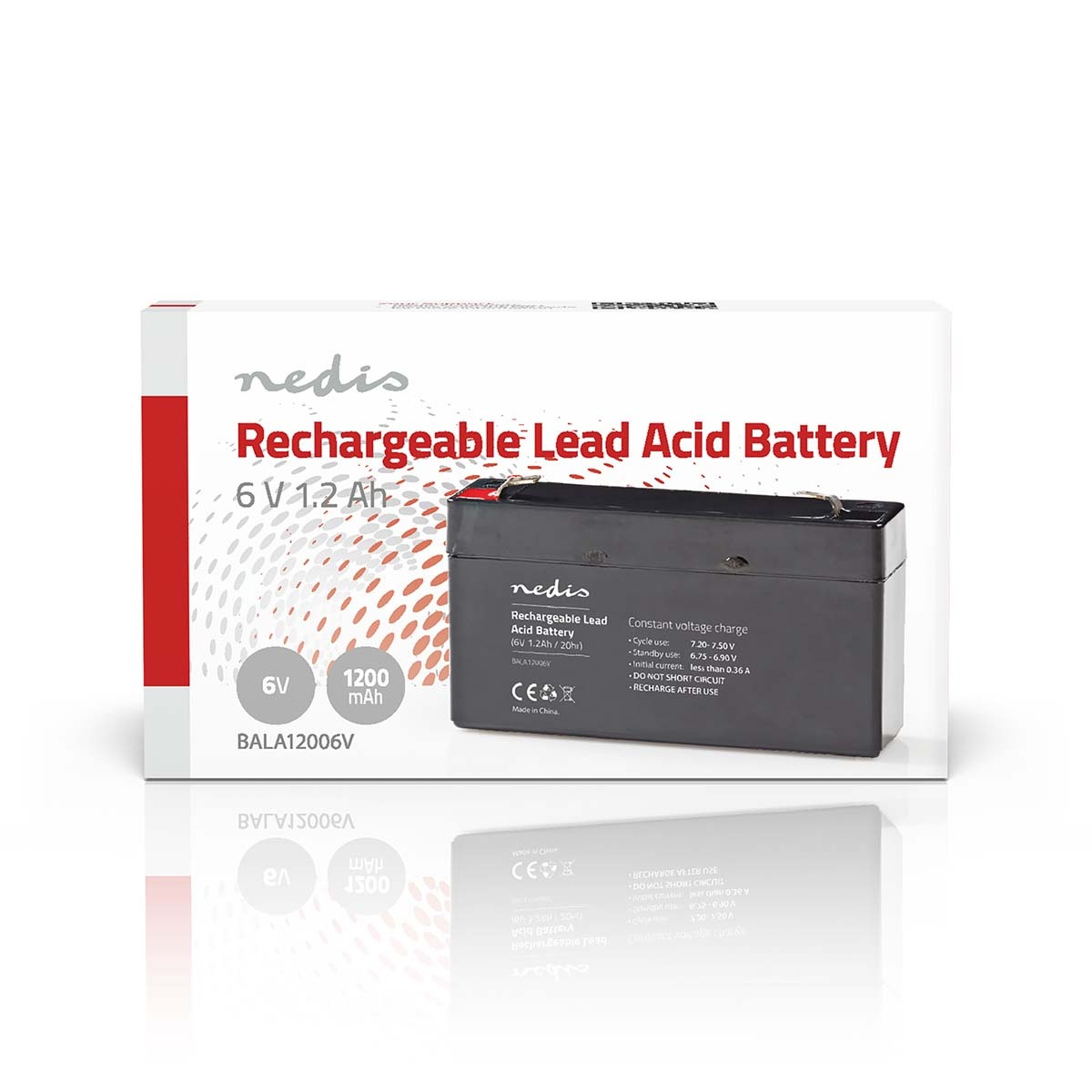 Nedis oplaadbare loodaccu | 6V | 1200 mAh - Afbeelding 5