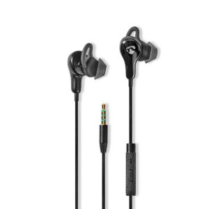 Bedrade Koptelefoon | 3,5 mm | Kabellengte: 1.20 m | Ingebouwde microfoon | Volumebediening | Ear Wings | Zwart
