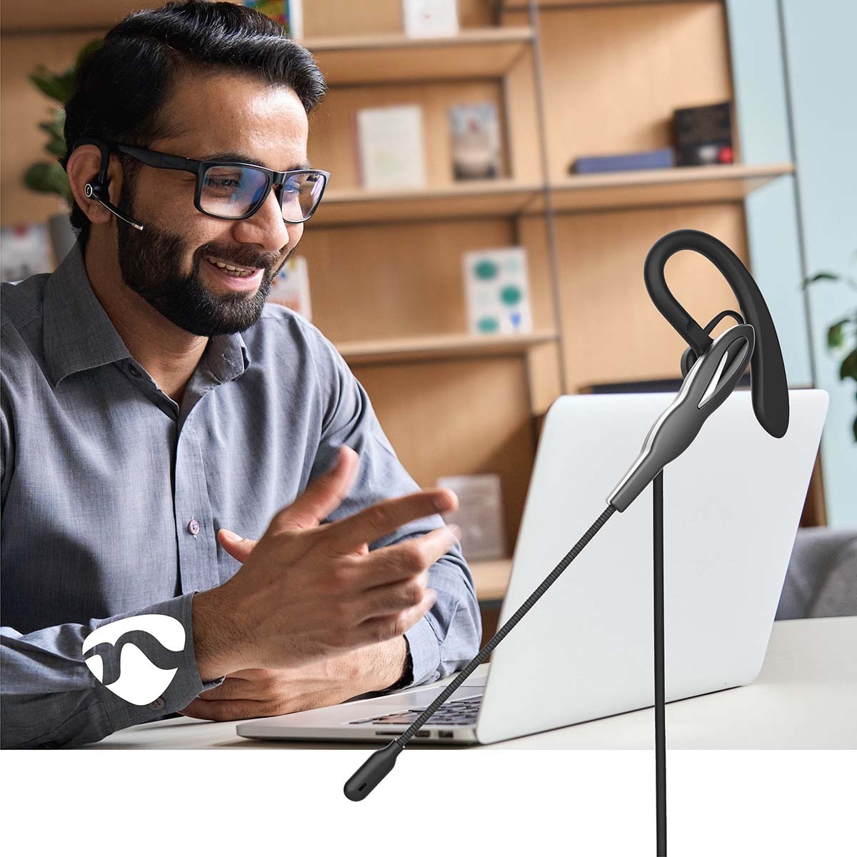 Nedis mono in-ear PC-headset met oorhaak | USB-C/USB-A | 1,8 meter - Afbeelding 8
