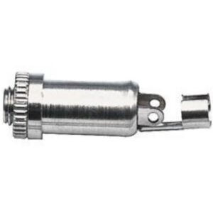 3,5mm Jack (v) inbouw connector - metaal - 2 soldeerpunten + massa klem / stereo