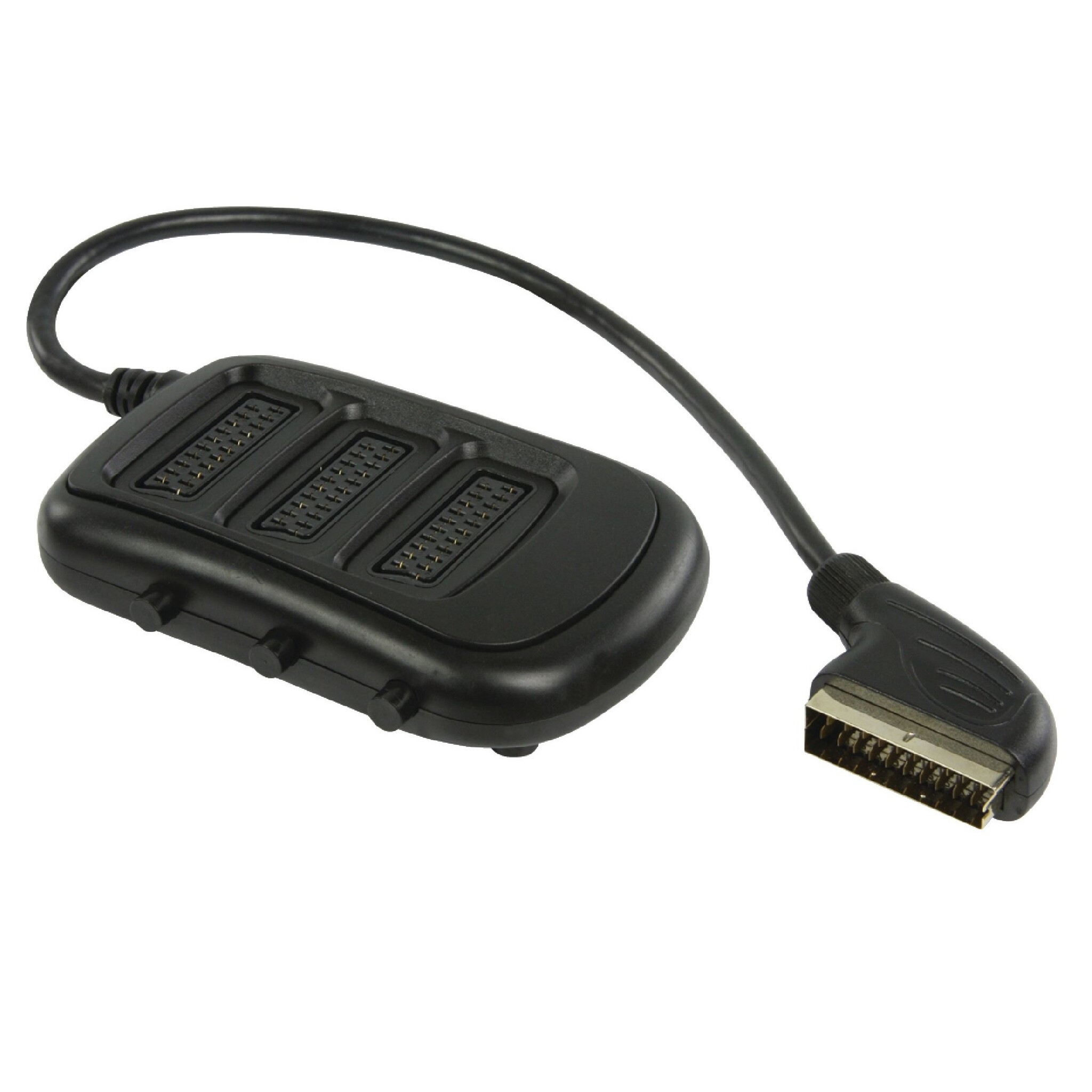 Scart schakelbox met 3 aansluitingen / zwart - 0,50 meter