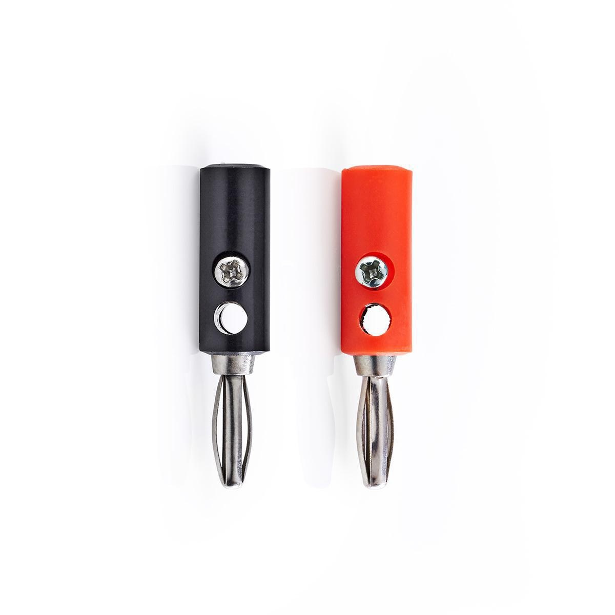 Nedis banaan connector set voor luidsprekerkabel tot 4 mm / 2x rood + 2x zwart