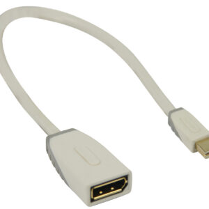 Bandridge Mini DisplayPort - DisplayPort adapter - versie 1.1 (4K 30 Hz) / wit - 0,20 meter