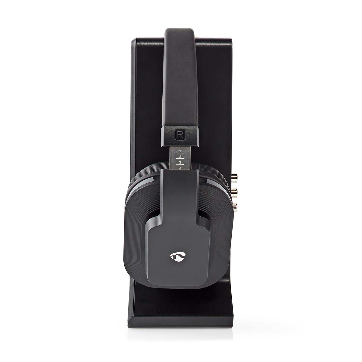 Nedis draadloze stereo over-ear RF hoofdtelefoon met oplaadstation | digitaal/analoog | zwart - Afbeelding 3