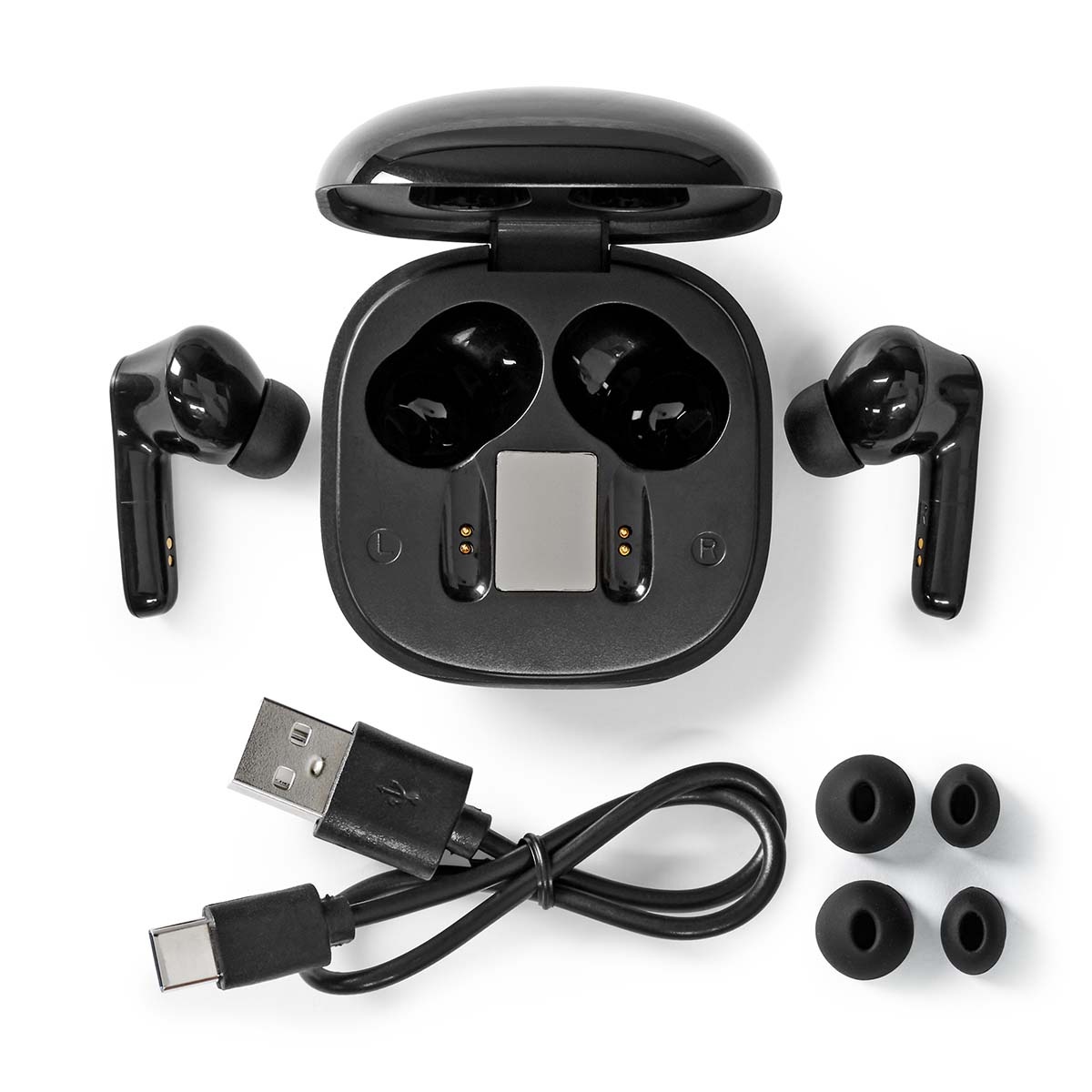 Nedis premium Bluetooth in-ear earphones met microfoon | ANC | charging case | zwart - Afbeelding 8
