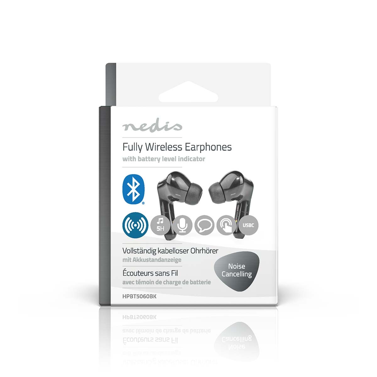 Nedis premium Bluetooth in-ear earphones met microfoon | ANC | charging case | zwart - Afbeelding 10