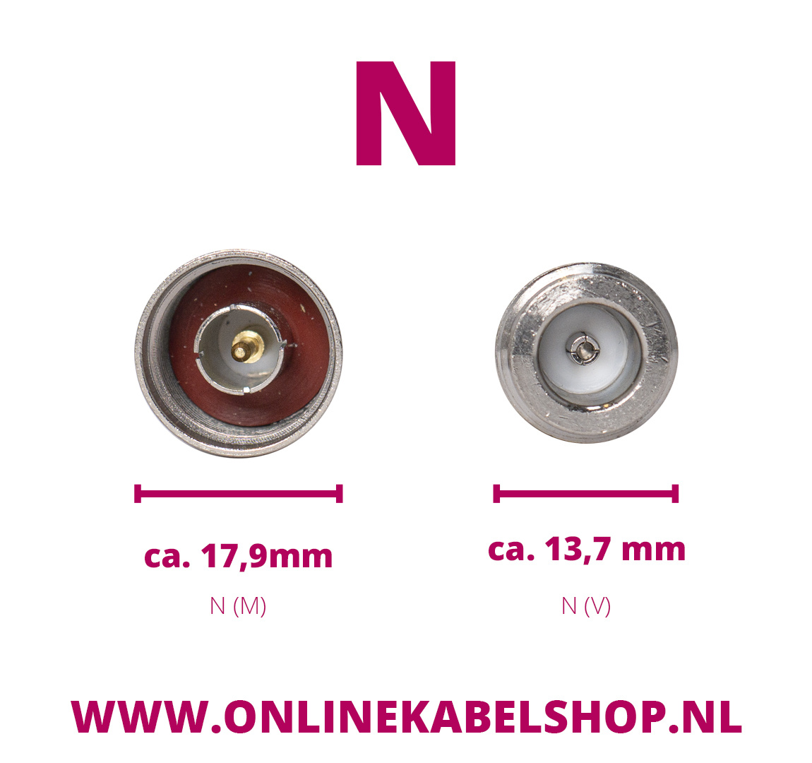 Nedis N (m) - SMA (m) adapter | 50 Ohm | 2 stuks - Afbeelding 4