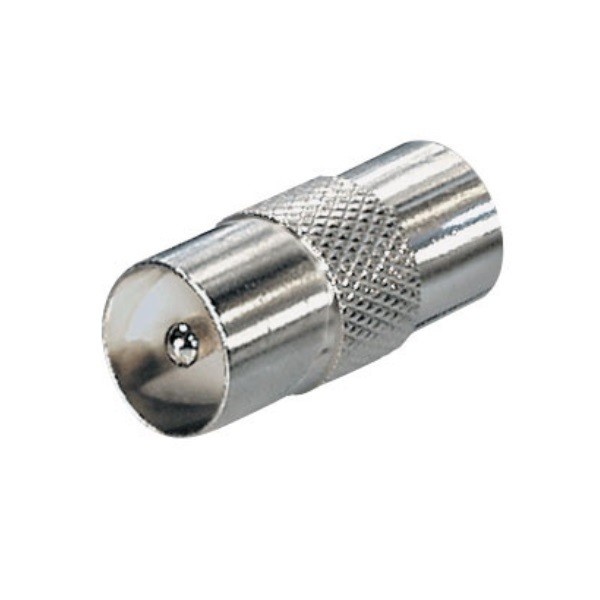 IEC (m) - IEC (v) coax adapter / metaal