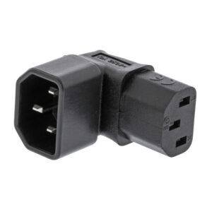 Verlengstekker | IEC-320-C13 | IEC-320-C14 | 90° Gehoekt | Vernikkeld | PVC | Zwart | Envelop | 1 Stuks