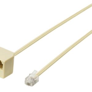 Telecomverlengkabel | RJ11 Male | 2x RJ11 (4/6) Female | 2.00 m | Kabel design: Plat | Kabeltype: RJ11 | Ivoor | Envelop