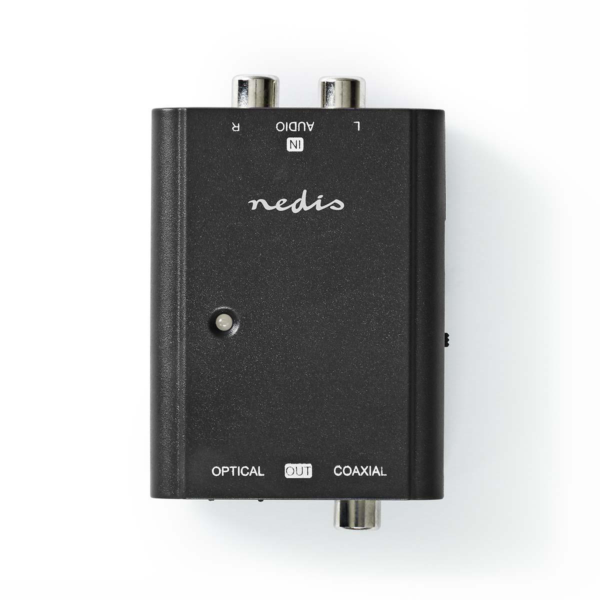 Digitale Audioconverter | 1-weg | Ingangen audio / video / data: 2x RCA Male | Uitgangen audio / video / data: 1x S/PDIF (RCA) Female / 1x TosLink Female | Manueel | Zwart - Afbeelding 3