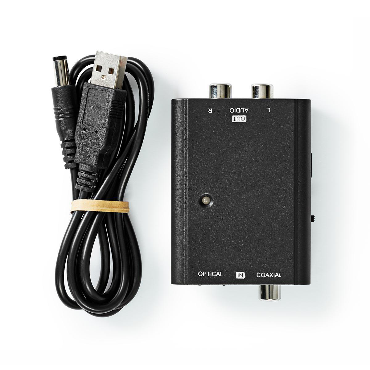 Digitale Audioconverter | 2-wegs | Ingangen audio / video / data: 1x S/PDIF (RCA) Female / 1x Toslink Female | Uitgangen audio / video / data: 2x RCA Male | Manueel | Zwart - Afbeelding 7