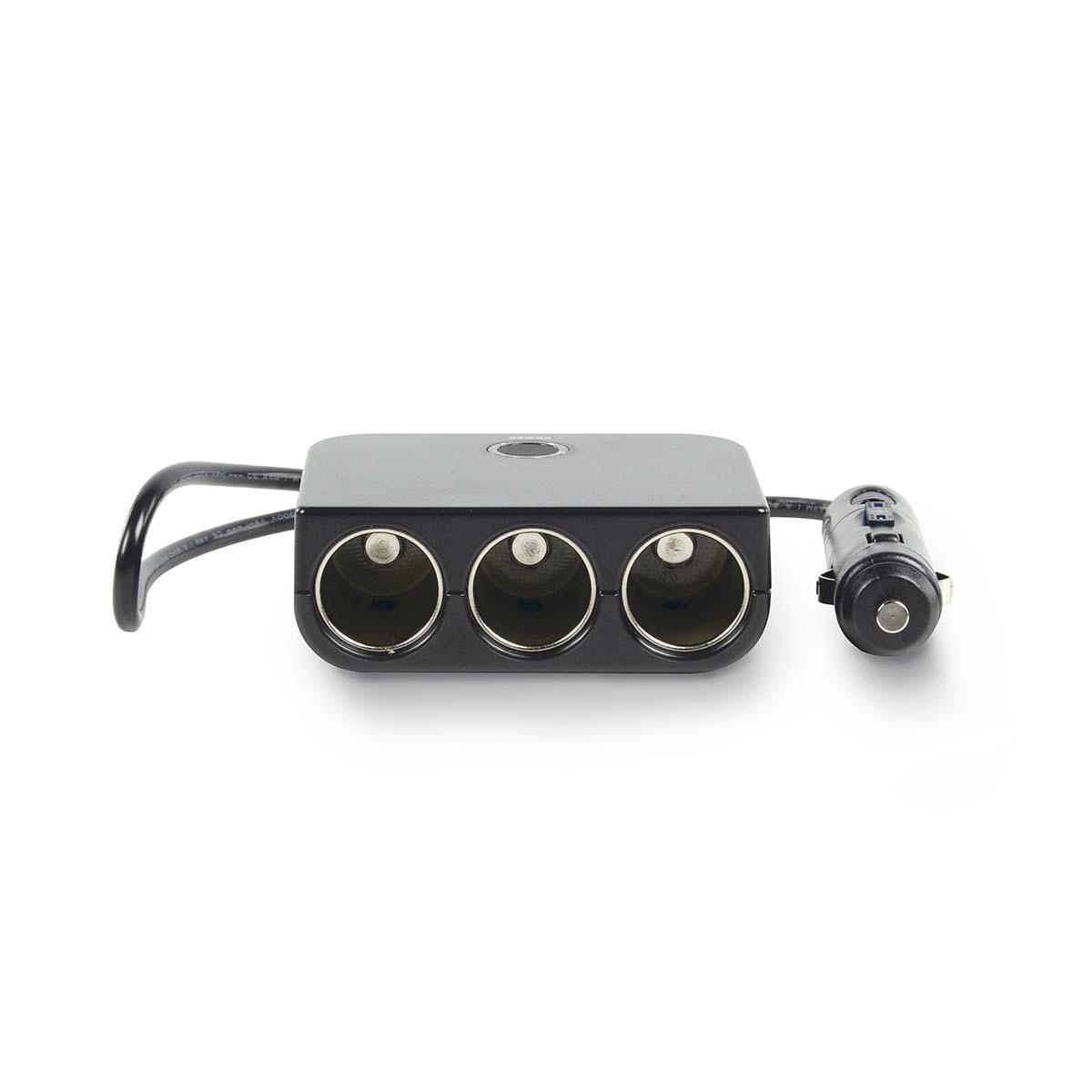 Nedis sigarettenaanstekerplug splitter met 3x 12V en 1x USB-A poort / zwart - 0,40 meter