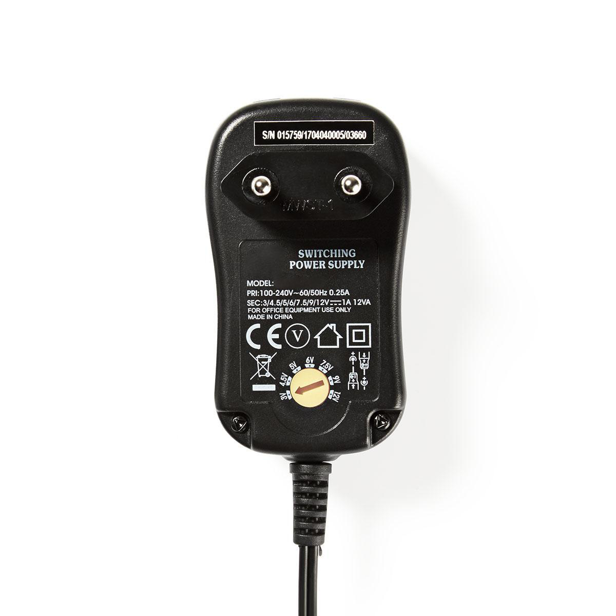 Universele voedingsadapter 3-12V / 2A / 12W met 6 verwisselbare pluggen / zwart - 1,8 meter - Afbeelding 2