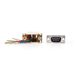 Seriële RS232 adapter 9-pins SUB-D (m) - RJ45 (v) / beige